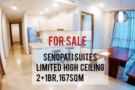 TERMURAH!! Jual Apartemen Senopati Suites at SCBD, Limited High Ceiling Unit, 2+1BR, 167sqm, Direct Owner, YANI LIM 08174969303