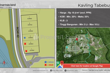 Dijual Tanah Kavling Terbaik Siap Bangun di BSD City Tangerang