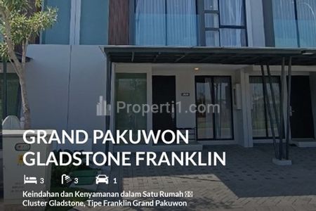 Dijual Rumah Baru Gress Grand Pakuwon Surabaya Cluster Gladstone Tipe Franklin