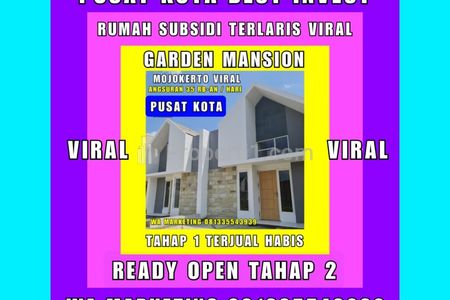 Dijual Rumah Subsidi Terlaris Viral di Garden Mansion Mojokerto