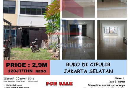 Disewakan Ruko di Cipulir Raya, Jakarta Selatan