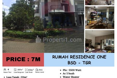 Dijual Rumah Residence One, BSD - Tangerang Selatan