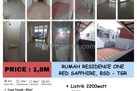 Dijual Rumah Residence One, Red Sapphire, BSD - Tangsel