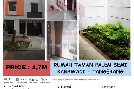 Dijual Rumah di Taman Palem, Karawaci, Tangerang