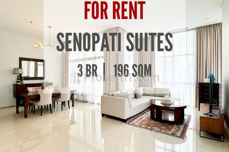 Senopati Suites Apartemen Disewakan, 3+1BR, 196sqm, Furnished, Ready to Move In