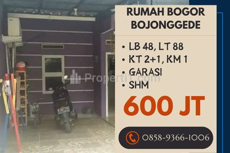 Jual Rumah di Bogor Bojonggede Asri Nyaman Dekat Tol Cibinong - Perum Bojong Indah Permai