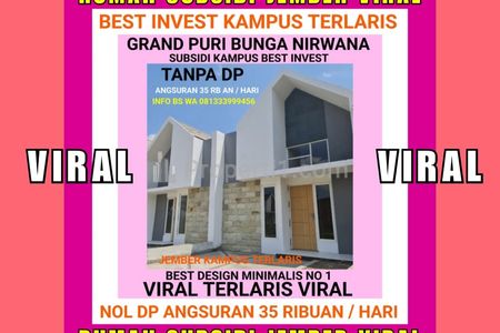 Jual Rumah Subsidi Terlaris Viral di Perumahan Grand Puri Bunga Nirwana Jember