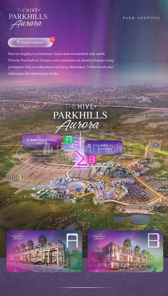 Dijual Ruko 3 Lantai di Park Serpong Hive Parkhills Hadap Jalan Semua - Tangerang