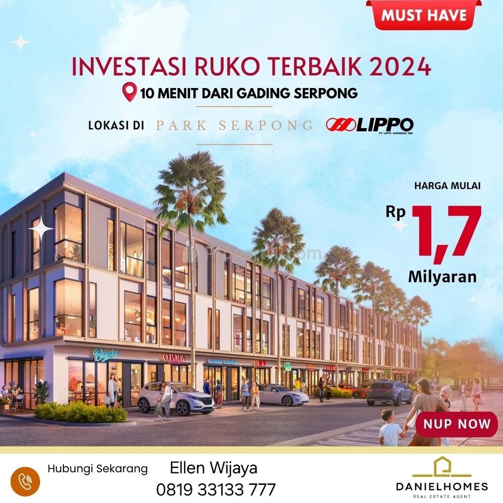Dijual Ruko 3 Lantai di Park Serpong Hive Parkhills Hadap Jalan Semua - Tangerang