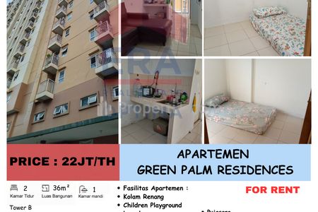 Disewakan Apartemen Green Palm Residences, Duri Kosambi, Jakarta Barat - 2 BR Semi Furnished