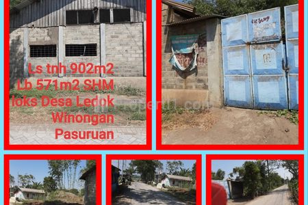 Jual Gudang + Tanah Bangunan di Desa Ledok, Pasuruan