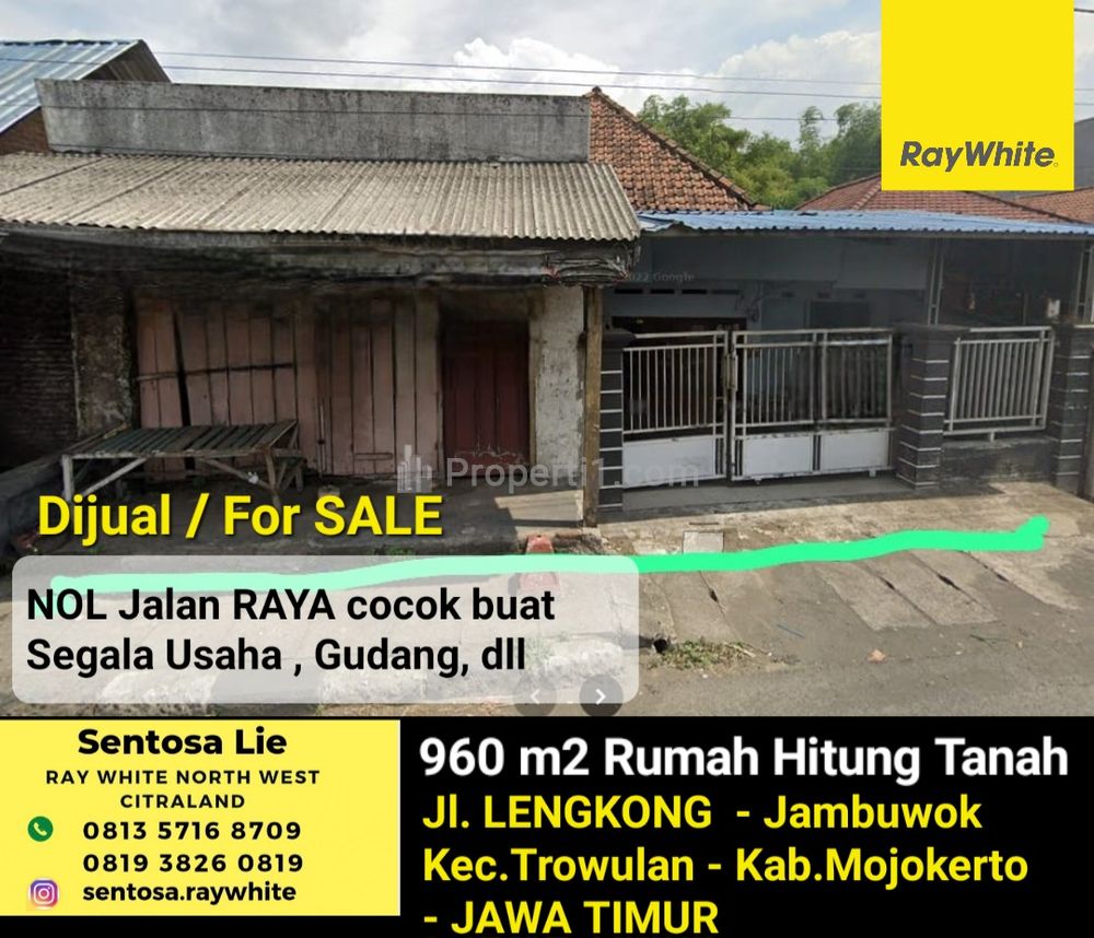 MURAH Rp 2 jutaan/m2 Dijual 960 m2 Tanah Mojokerto JATIM Strategis Nol Jalan Lengkong, Jambuwok, Trowulan - Cocok untuk Segala Usaha