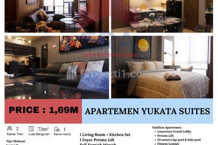 Jual Apartemen Yukata Suites, Serpong Utara, Tangerang Selatan - 2 BR Fully Furnished Mewah