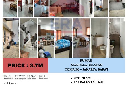 Dijual Rumah di Mandala Selatan, Tomang, Jakarta Barat