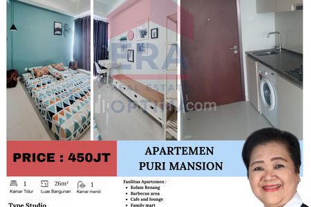 Dijual Apartemen Puri Mansion, Cengkareng, Jakarta Barat - Studio Semi Furnished