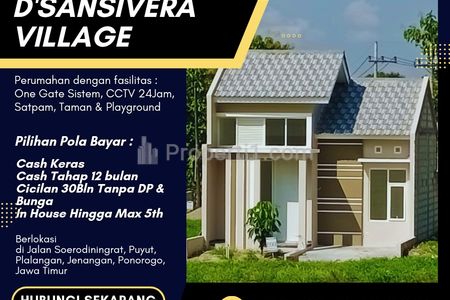 Jual Rumah Syariah Minimalis Modern di Perumahan Syariah D'Sansivera Village Ponorogo