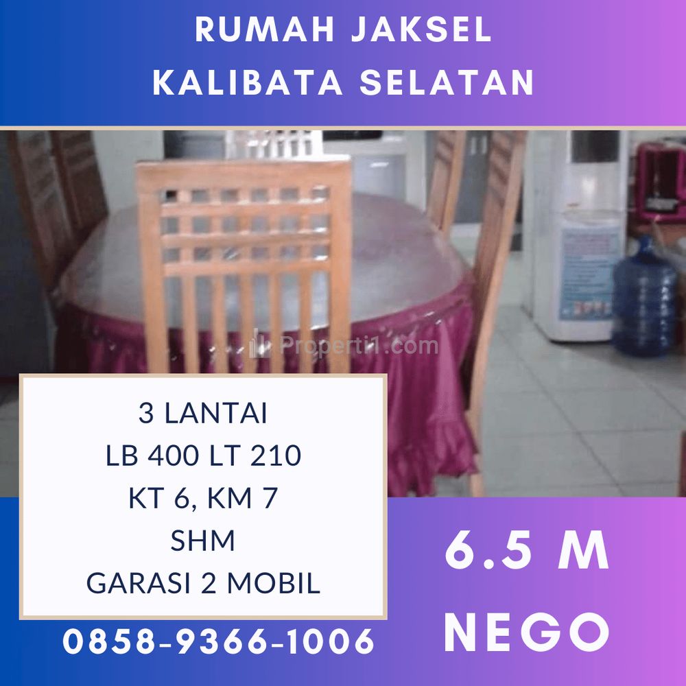 Jual Rumah Cakep 3 Lantai Strategis di Kalibata Jaksel 