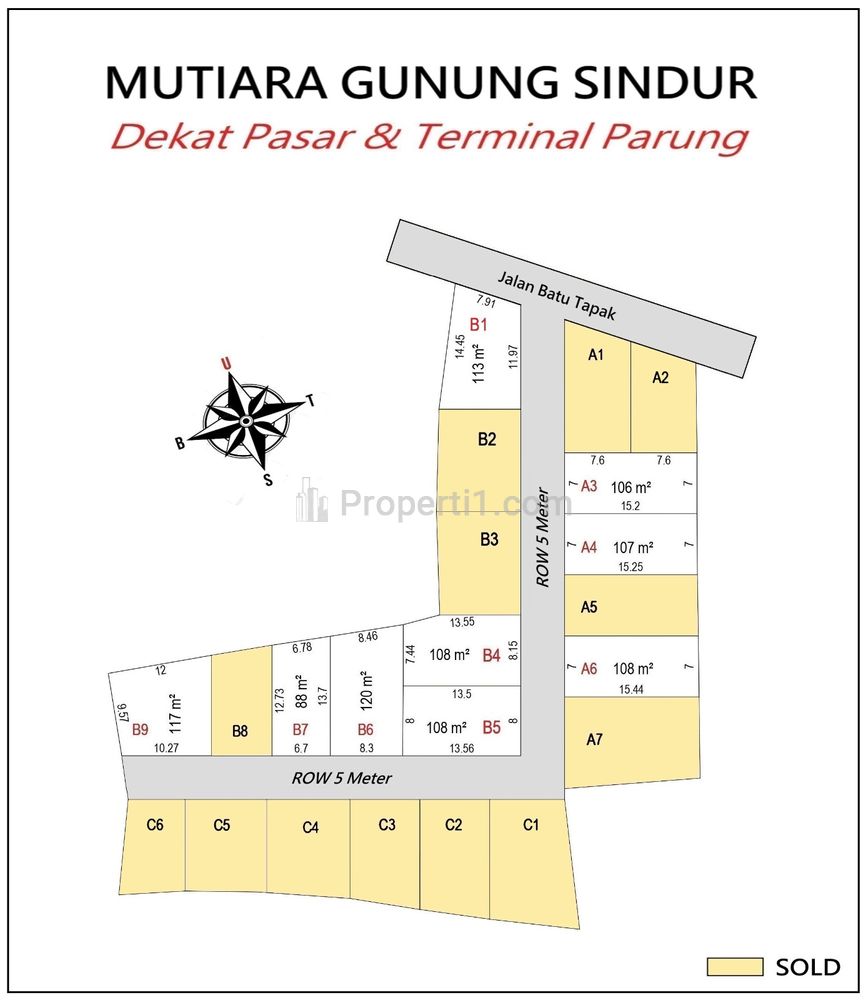 Dijual Tanah Murah 5 km Terminal Parung, Promo Hanya 1 Jt-an/m2 - Bogor