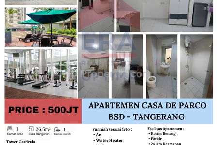 Dijual Apartemen Casa De Parco, BSD Tangsel - Studio Full Furnished