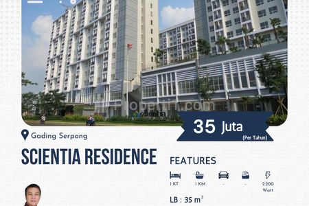 Sewa/Jual Apartemen Scientia Residence di Gading Serpong - 1 BR Full Furnished
