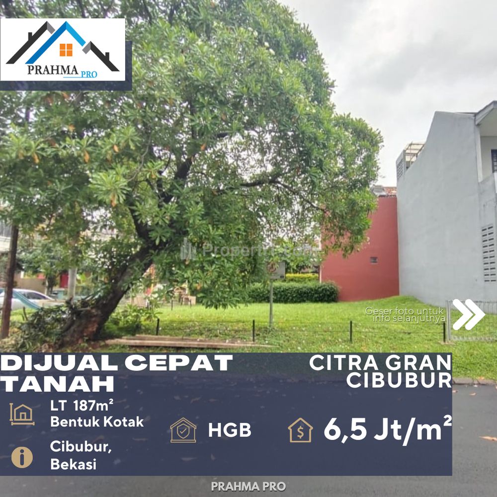 Tanah Kavling Siap Bangun Dijual Cepat Harga Termurah di CitraGran Cibubur, Bekasi
