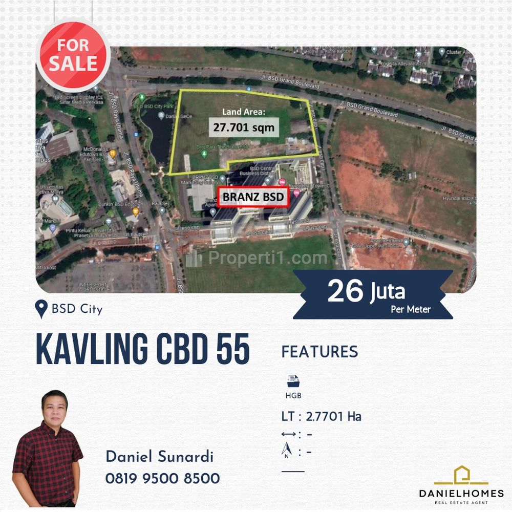 Dijual Kavling Komersial Luas Siap Bangun di BSD City Tangerang