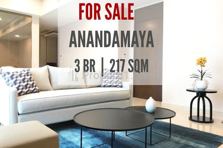 Apartemen Anandamaya Residence Dijual, 3+1 BR, 217 sqm, Furnished, Perfect for Investor