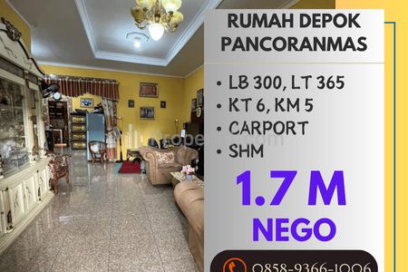 Jual Rumah Depok Pancoran Mas Pitara Cakep Luas Dekat ke Tol Sawangan