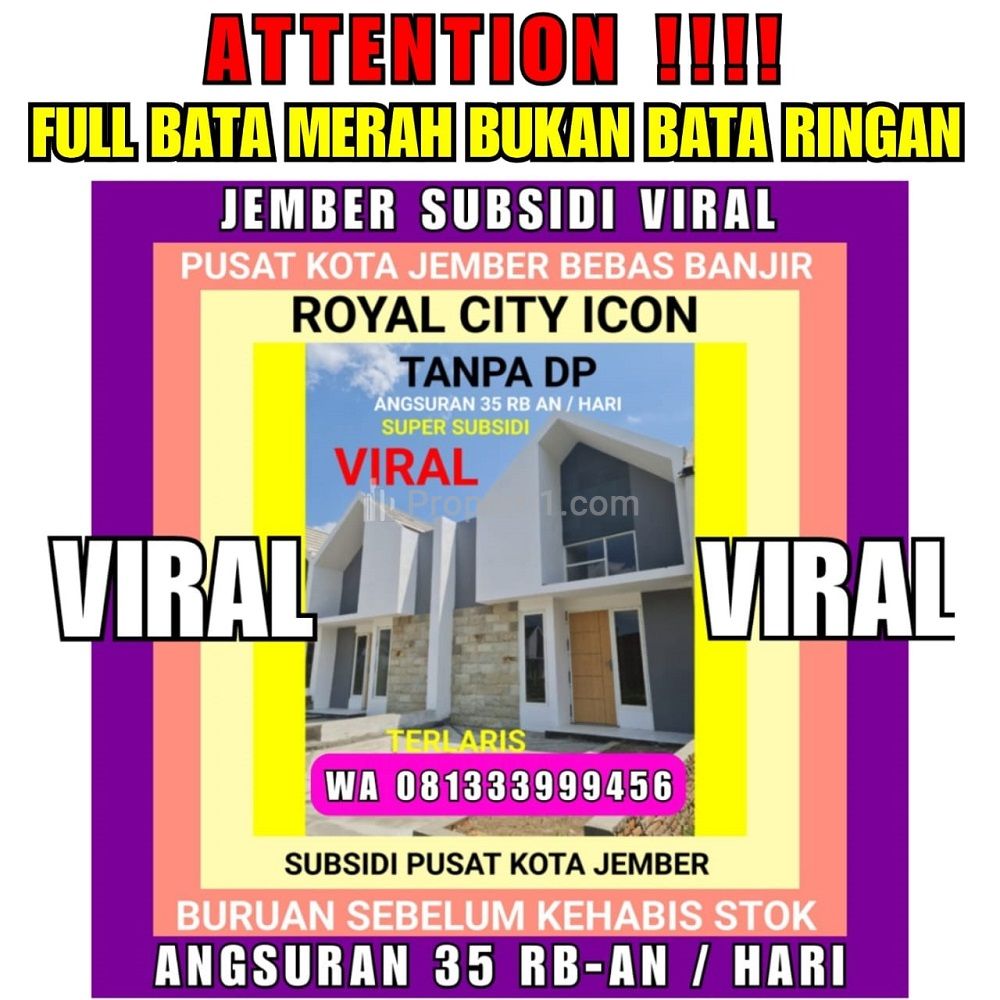 Dijual Rumah Viral Terlaris Tanpa DP Perumahan Pusat Kota Jember Terstrategis Minimalis Modern