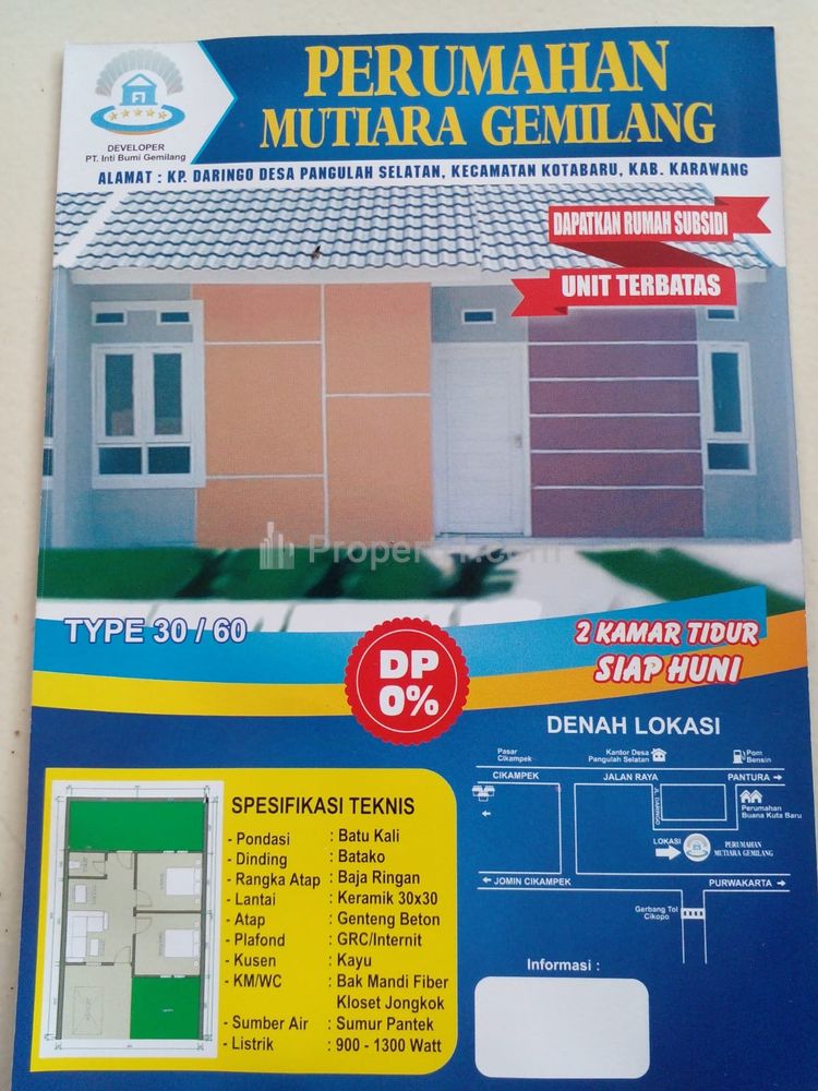 Dijual Perumahan Subsidi Mutiara Gemilang Karawang