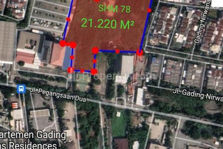 Jual Tanah 2 Hektar di Pegangsaan Dua, Kelapa Gading, Dekat Pelabuhan, Jakarta Utara