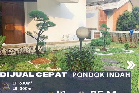 Dijual Rumah Minimalis Cantik Taman Besar di Pondok Indah, Jakarta Selatan