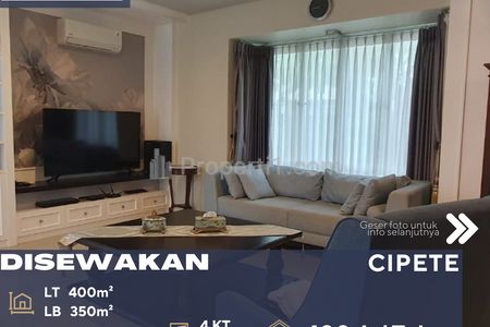 Disewakan Rumah Cantik dan Bagus di Area Cipete, Jakarta Selatan