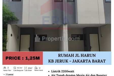 Dijual Rumah di Jalan Harun, Kebon Jeruk - Jakarta Barat