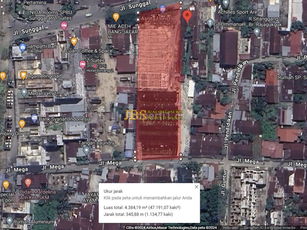 Jual Tanah Kosong Lokasi Strategis di Jalan Sunggal ( Dekat Jl. Ringroad) - Medan