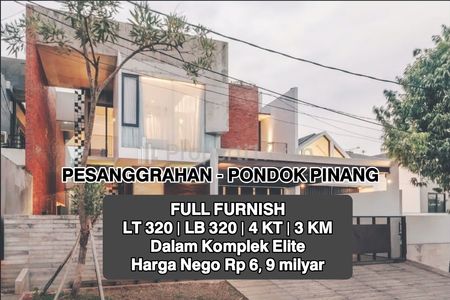 Jual Rumah Mewah FULL FURNISHED Dalam Komplek di JAKARTA SELATAN, DEKAT TOL