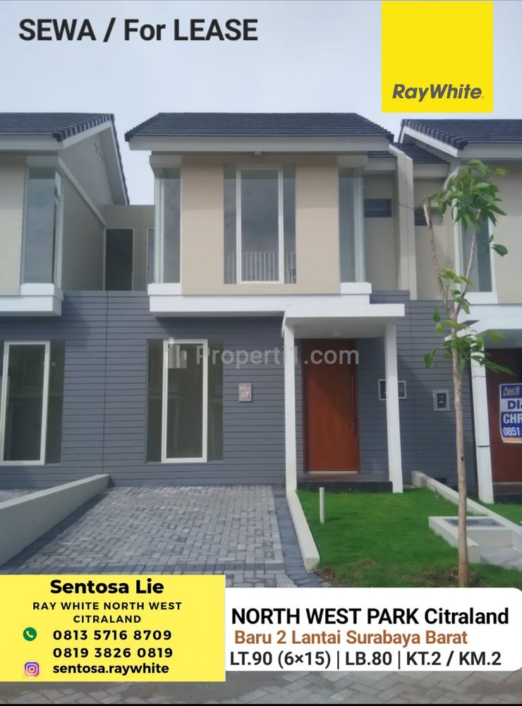 Disewakan Rumah Northwest Park Citraland Surabaya Barat - SPESIAL 2 K.Tidur - Baru 2 Lantai - Siap Huni