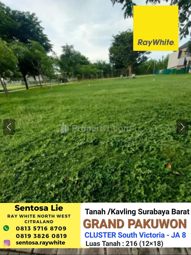 MURAH Rp.6 Jt-an/m2, Dijual Tanah Grand Pakuwon - South Victoria JA-8 Surabaya Barat Dekat Sekolah SAMPOERNA Academy, Food Junction