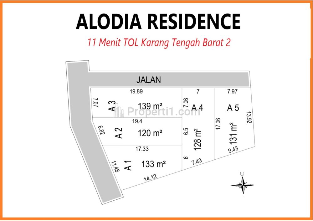 Dijual Kavling 6 Menit RS Sari Asih Cipondoh Tangerang, Tanah Murah Free SHM