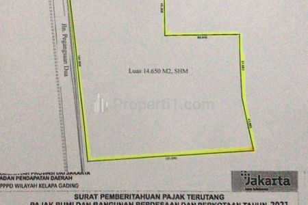 Jual Murah Tanah 1.1 Hektar di Pulogebang, Cakung, Dekat Pelabuhan, Cocok untuk Simpan Kontainer dll, Jakarta Timur