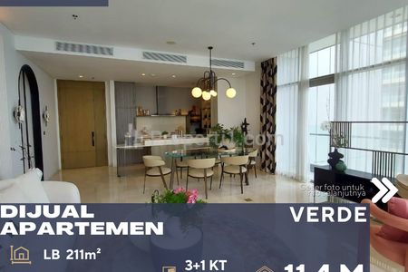 Dijual Apartemen Verde 3+1 BR Pet Friendly City View di Daerah Kuningan Jakarta Selatan, Semi Furnished