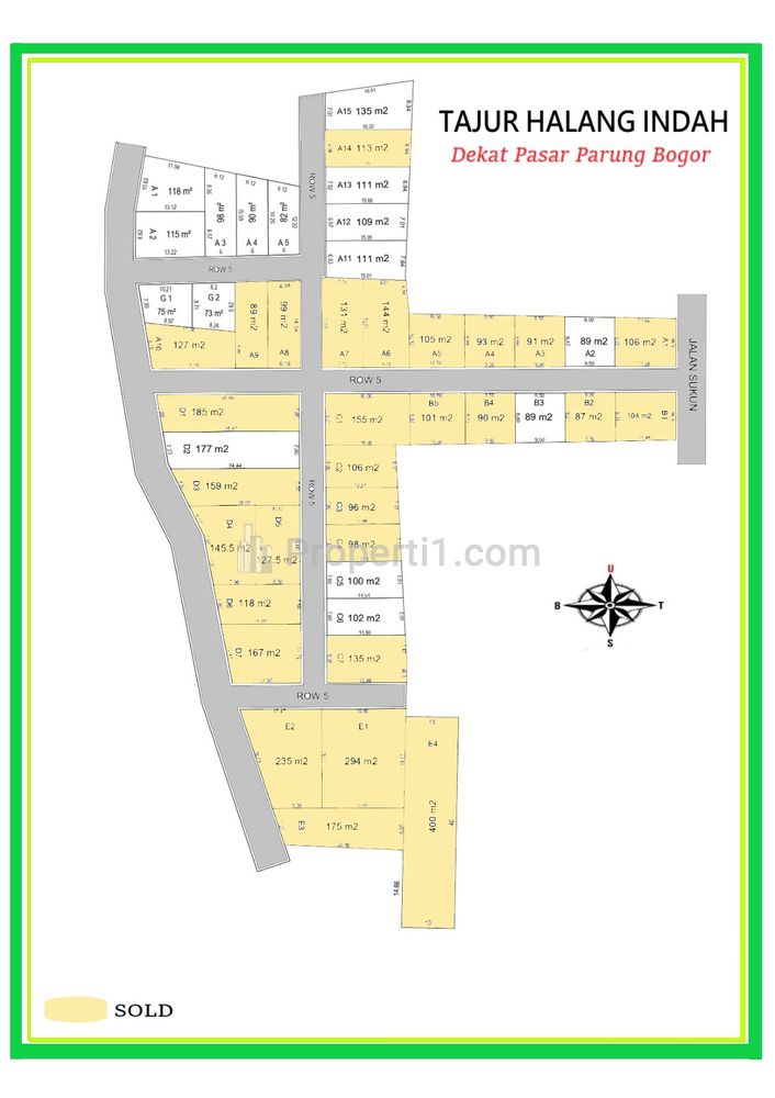 Tanah Dijual 89 m2 di Tajur Halang Bogor Harga 1,9 Jutaan Per Meter