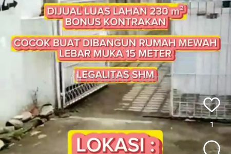 Dijual Lahan SHM Bonus Kontrakan di Ciracas, Jakarta Timur