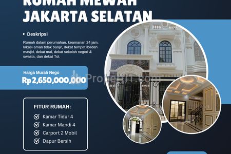 Dijual Rumah Baru di Jakarta Selatan, Dekat Pusat Bisnis dan Perkantoran