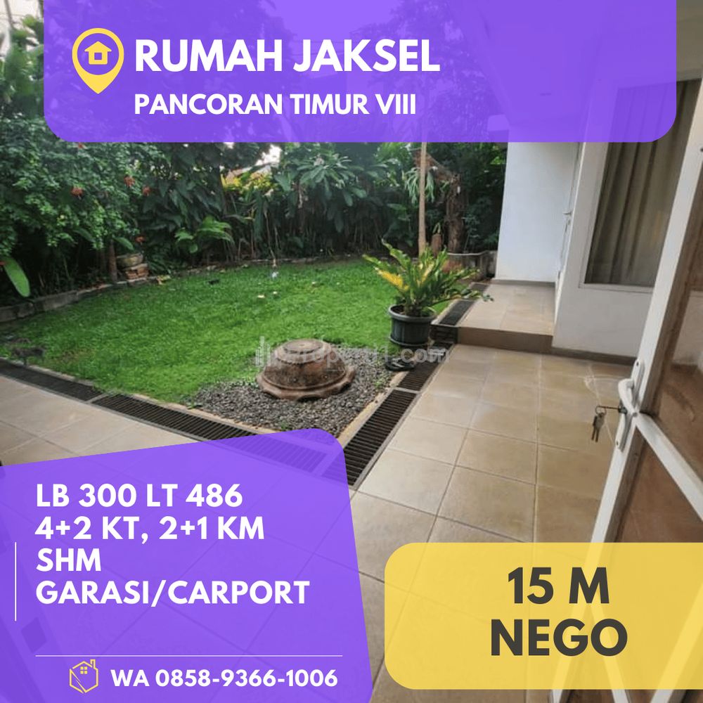 Jual Rumah Jaksel Pancoran Cakep Luas Asri di Pancoran Timur 8, Jaksel, Dekat ke Gatot Subroto