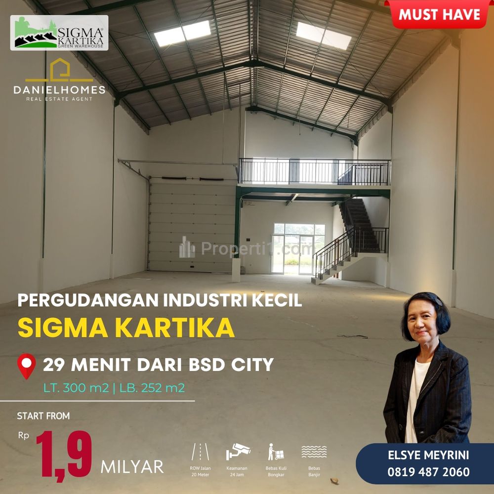 Dijual Gudang Sigma Kartika Gunung Sindur Hanya 8 Kilometer Dari BSD