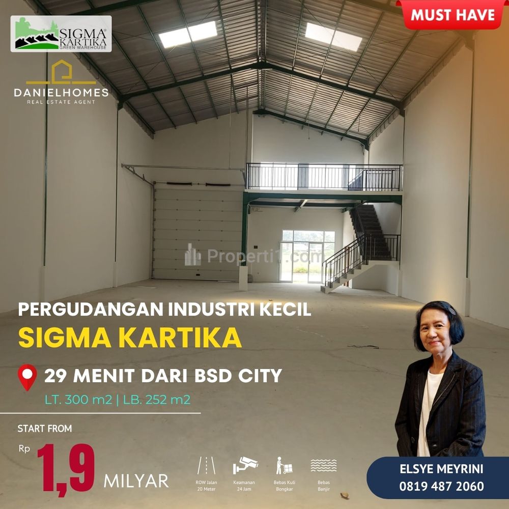 Dijual Gudang Sigma Kartika Gunung Sindur Hanya 8 Kilometer Dari BSD
