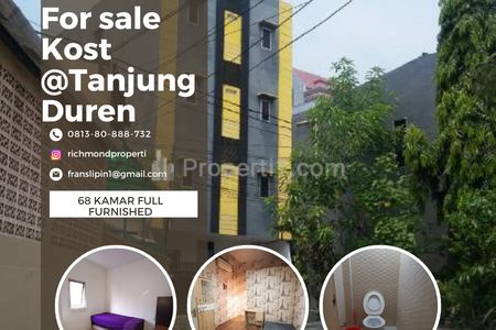 Jual Kost 64 Kamar Full Occupancy di Tanjung Duren Area Kampus UNTAR dan TRISAKTI, Jakarta Barat - ROI 10% Banting Harga 17>12,5 M