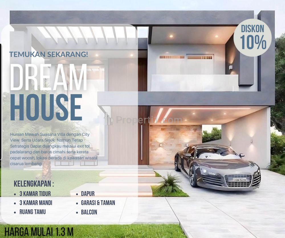 Rumah Mewah Dijual di Cisarua Bandung Barat 2 Lantai 3 KT View Indah Harga Termurah