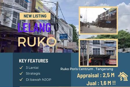 Dijual Ruko Poris Centrum Lokasi Strategis Kota Tangerang Banten di Bawah Harga Pasaran